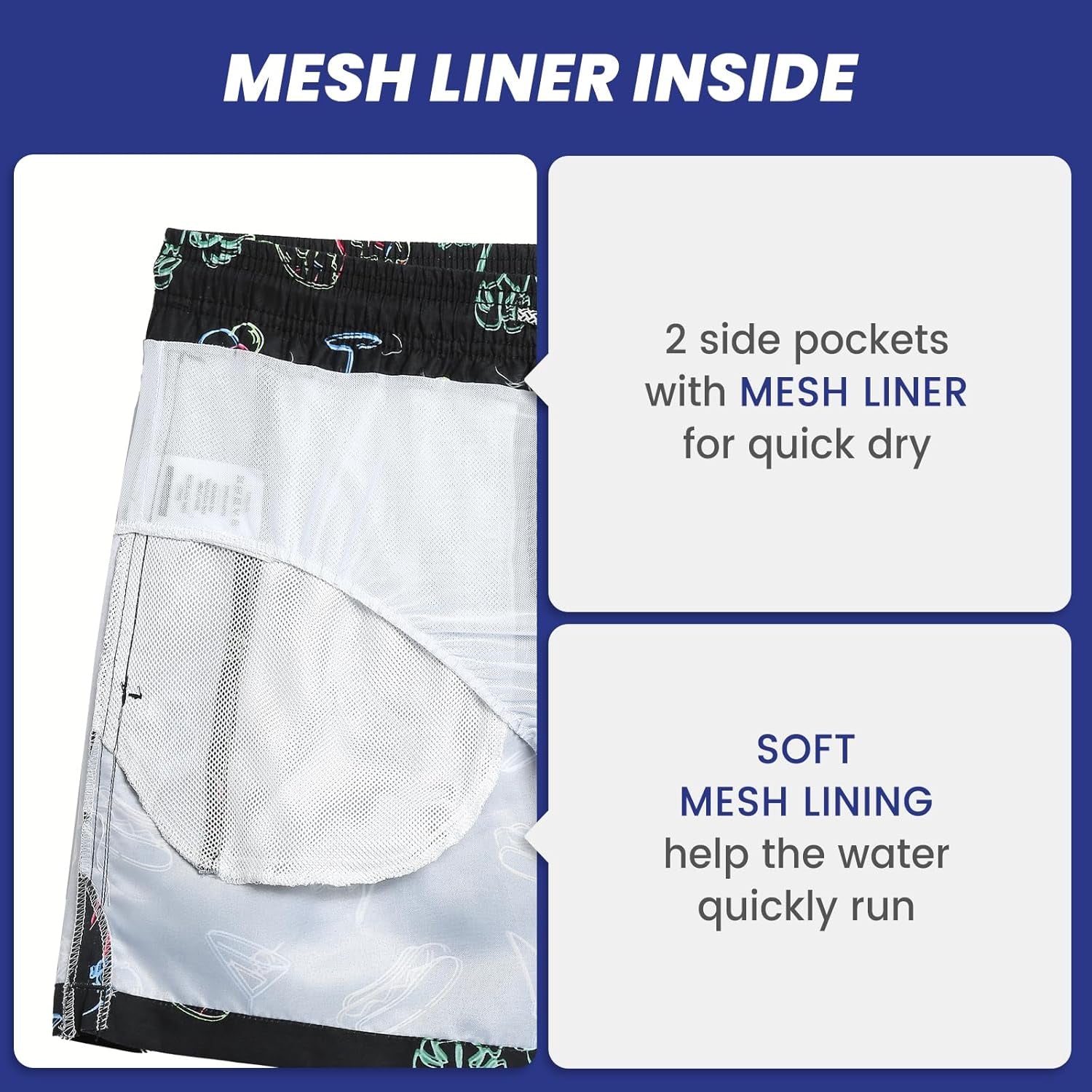 Mens Swim Trunks 5" Quick Dry Beach Shorts Bathing Suits with Mesh Lining Pockets
