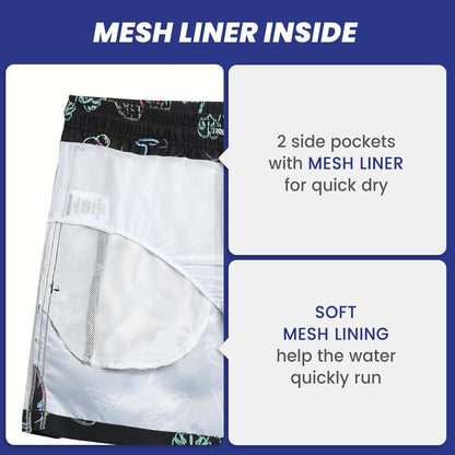 Mens Swim Trunks 5" Quick Dry Beach Shorts Bathing Suits with Mesh Lining Pockets